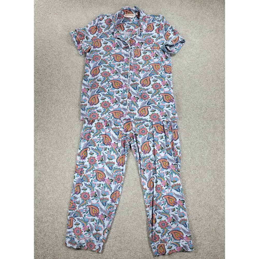 Soft Surroundings Harbor Orleans Pajamas Womens XS Floral Paisley Sleepwear